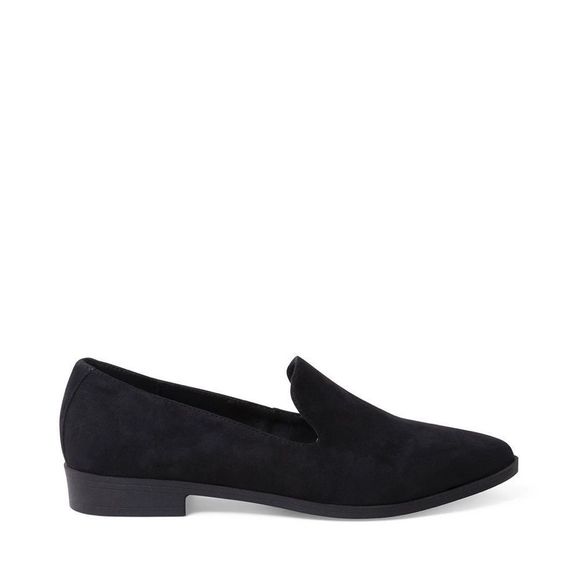 NEW STEVE MADDEN DANNIE BLACK FAUX SUEDE SLIP ON FLATS SHOES SIZE 8.5 - Picture 4 of 13